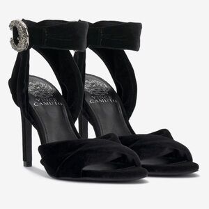 Vince Camuto Black Velvet Anyria Wrap Around Heels - Size 9 - Never Worn - NWT